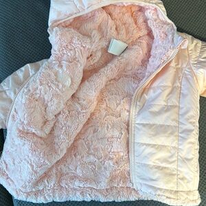 North face light pink reversible jacket